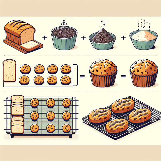 freshly baked goods made with chia seeds on a cooling rack