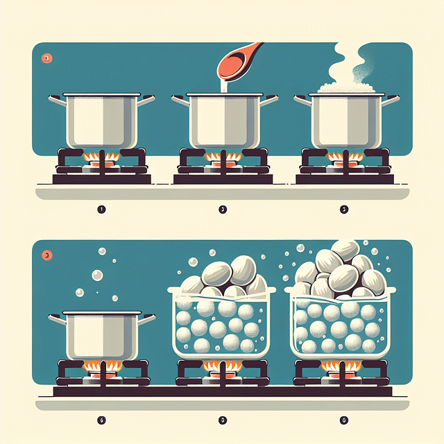 jackfruit seeds boiling in a pot of water