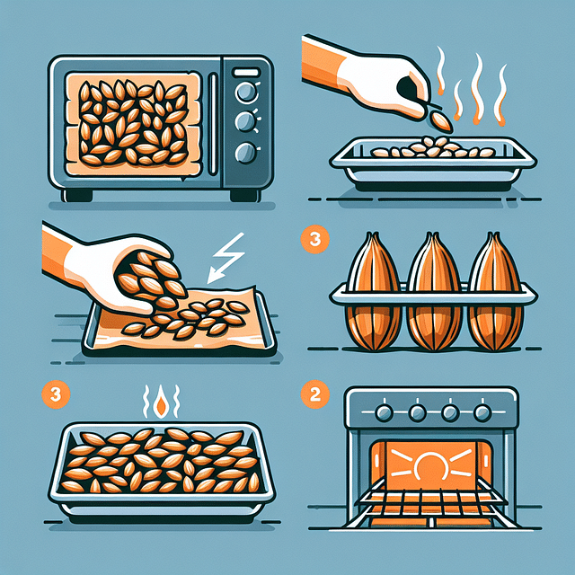 jackfruit seeds roasting in the oven