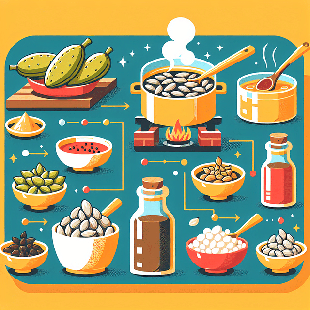 seasoning boiled jackfruit seeds with spices