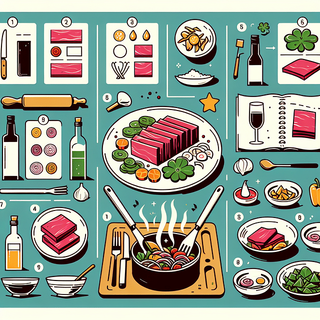 assembling corned beef fusion dish