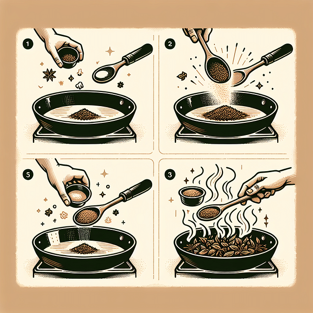 toasting spices in a skillet