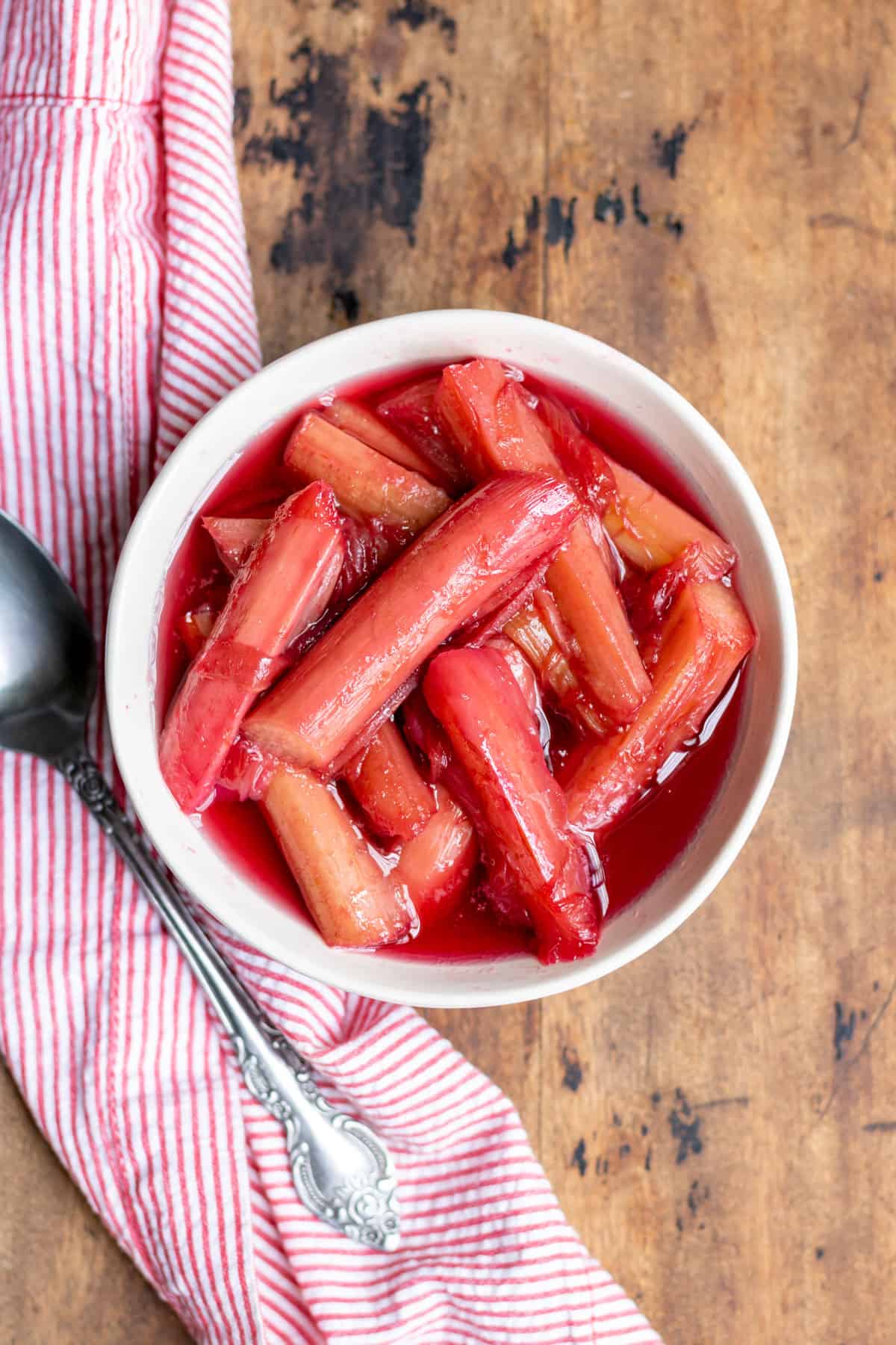 Poached Rhubarb with Yogurt Dessert