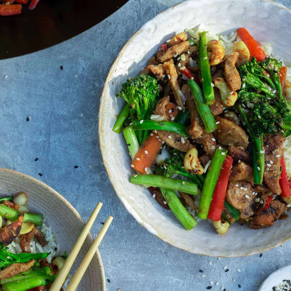 Rhubarb stir-fry