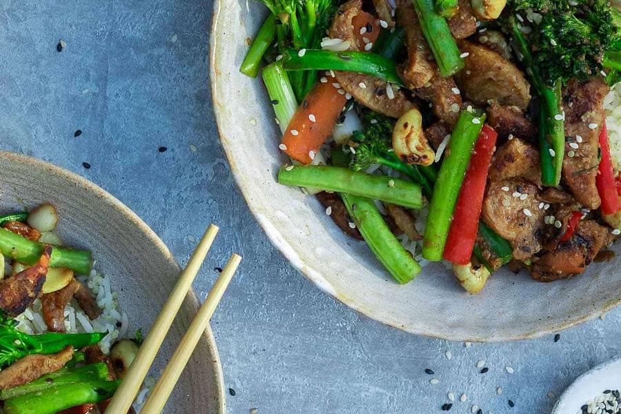 Rhubarb stir-fry