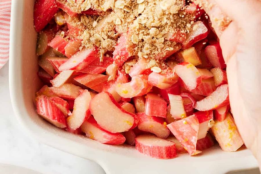 orange zest and rhubarb