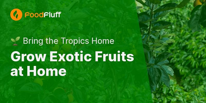 Grow Exotic Fruits at Home - 🌱 Bring the Tropics Home